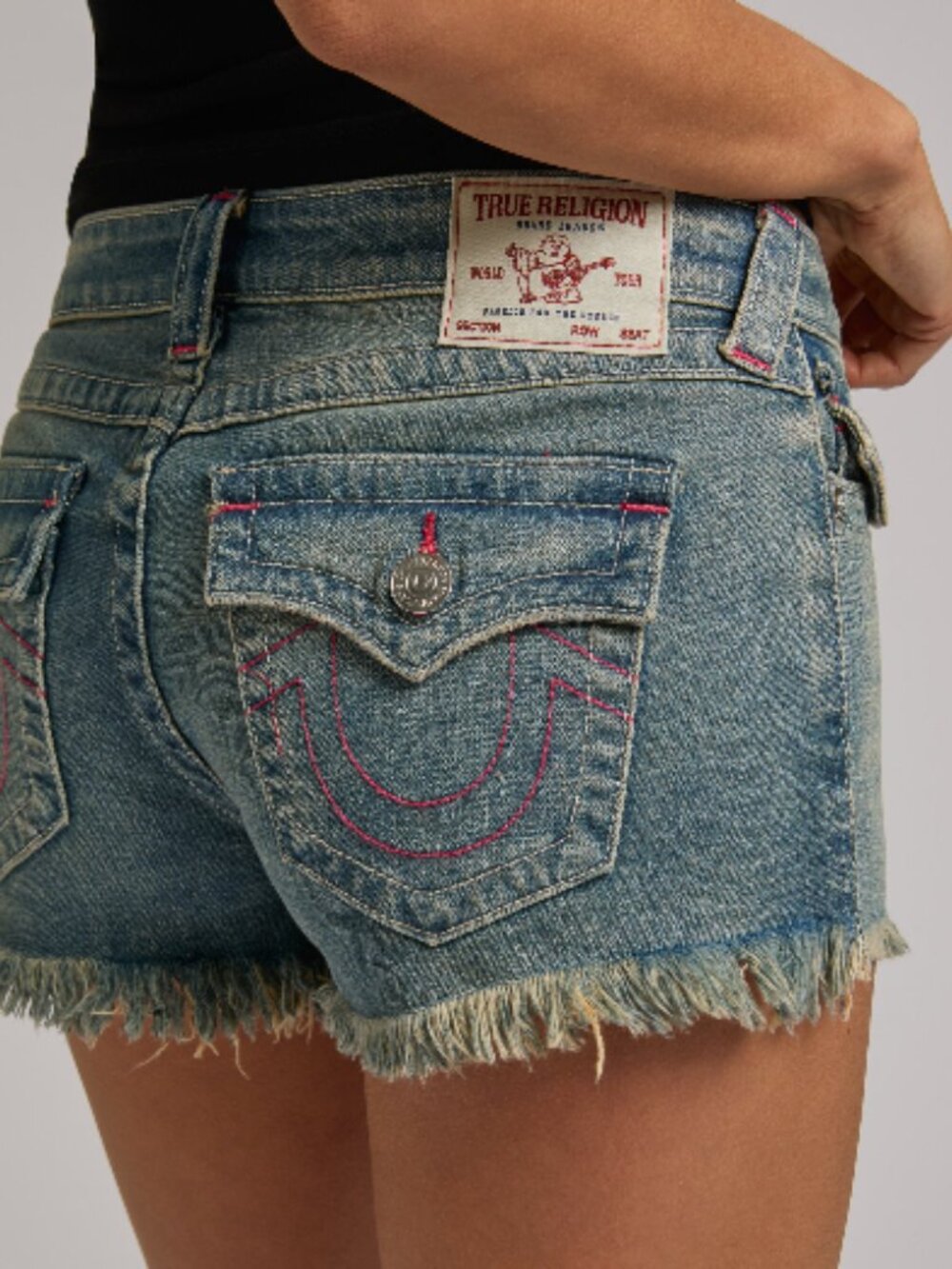 True Religion Joey Low Rise Cutoff Shorts Seastorm Size 29 NWT